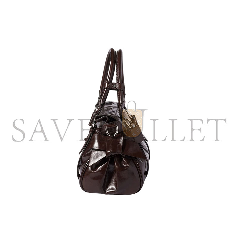 MIU MIU SHINY LEATHER TOP-HANDLE BAG 5BA327 (27*16*13cm)
